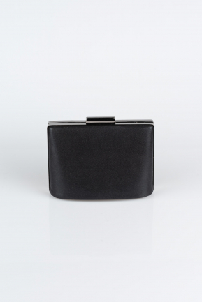 Black Plaster Fabric Box Bag V288