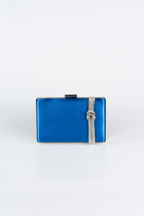 Sax Blue Satin Box Bag VT9275