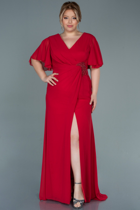 Long Red Chiffon Oversized Evening Dress ABU2748