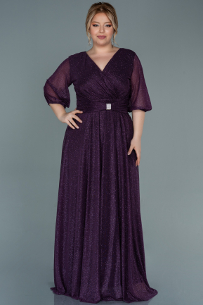 Long Purple Plus Size Evening Dress ABU2757