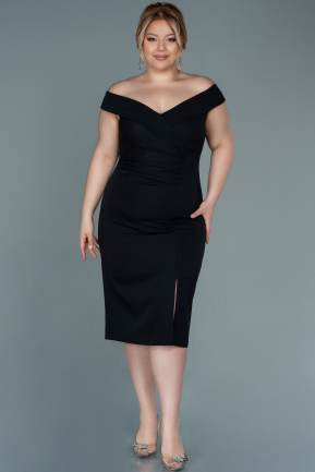 Short Black Plus Size Evening Dress ABK1568