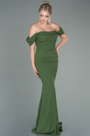 Long Olive Drab Prom Gown ABU2783