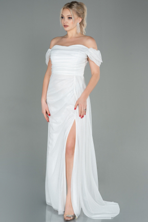 White Long Prom Gown ABU2639