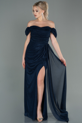Navy Blue Long Prom Gown ABU2639