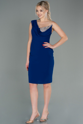 Short Sax Blue Invitation Dress ABK1455