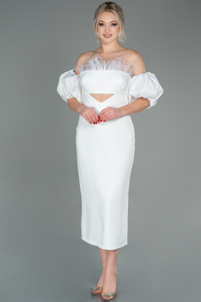 Midi White Night Dress ABK1575