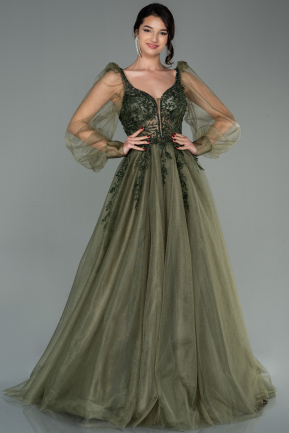Long Olive Drab Haute Couture ABU2790