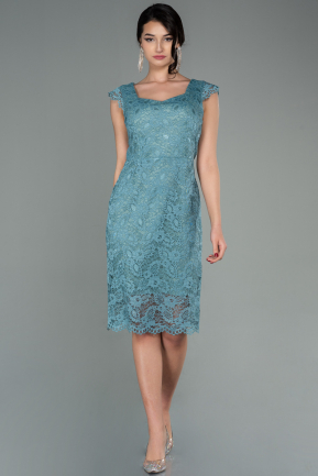 Short Turquoise Dantelle Invitation Dress ABK1550