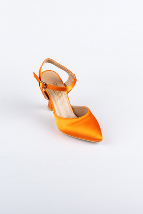Orange Satin Evening Shoe AB1086