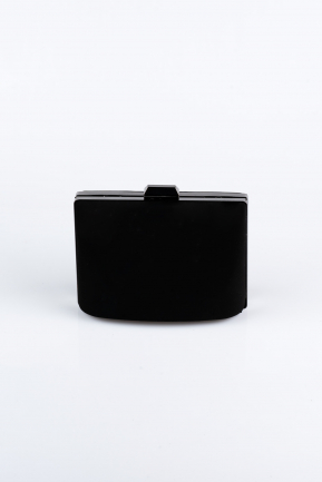 Black-Silver Suede Box Bag SH815