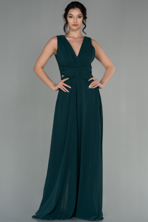 Emerald Green Chiffon Invitation Dress ABT075