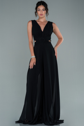 Black Chiffon Invitation Dress ABT075