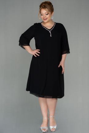 Short Black Chiffon Evening Dress ABK1591