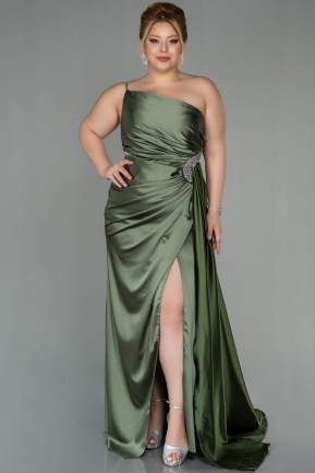 Olive Drab Long Plus Size Evening Dress ABU2467