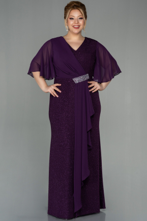 Long Purple Plus Size Evening Dress ABU2797