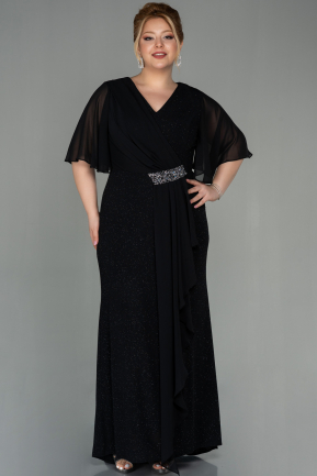 Long Black Plus Size Evening Dress ABU2797