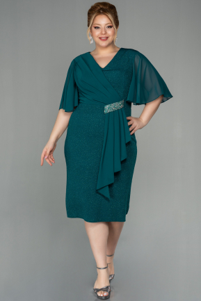 Short Emerald Green Large Size Dress ABK1581
