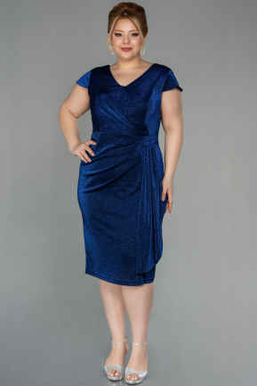 Short Sax Blue Plus Size Evening Dress ABK1583