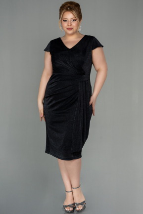 Short Black Plus Size Evening Dress ABK1583
