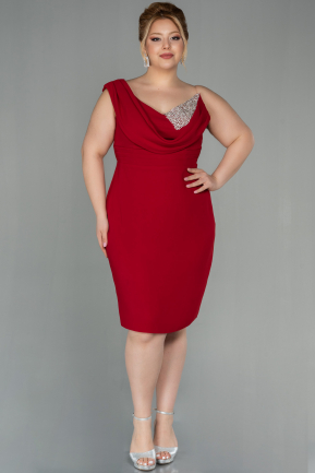 Short Red Plus Size Evening Dress ABK1461