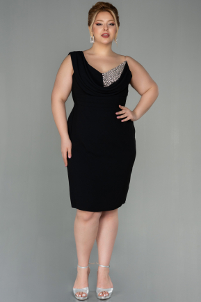 Short Black Plus Size Evening Dress ABK1461