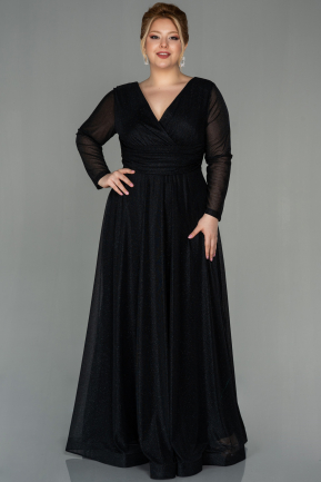 Black Long Oversized Evening Dress ABU991