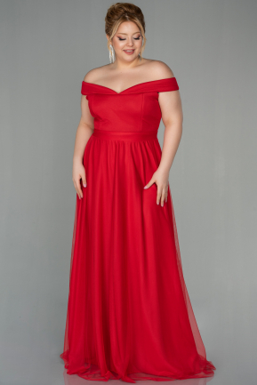 Red Long Oversized Evening Dress ABU020