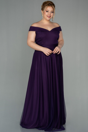 Dark Purple Long Oversized Evening Dress ABU020