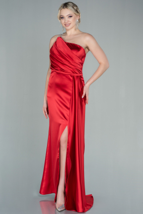 Long Red Satin Evening Dress ABU2817