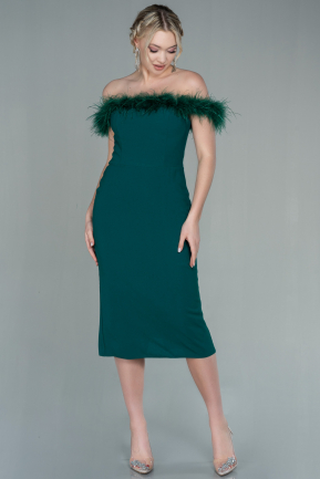 Midi Emerald Green Invitation Dress ABK1607