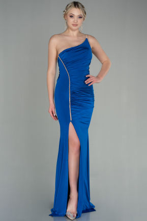 Long Sax Blue Mermaid Evening Dress ABU2815