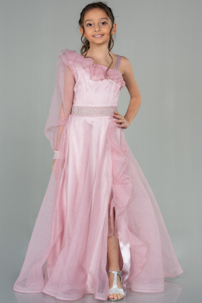 Long Powder Color Girl Dress ABU2453