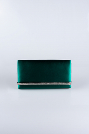 Emerald Green Satin Evening Bag V411