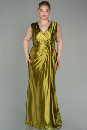 Pistachio Green Long Plus Size Evening Dress ABU2366