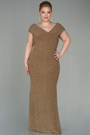 Gold Long Plus Size Evening Dress ABU1461