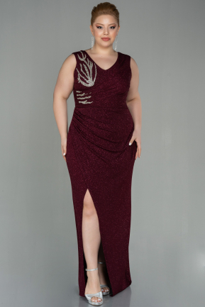 Long Burgundy Plus Size Evening Dress ABU2856