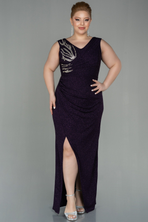Long Purple Plus Size Evening Dress ABU2856