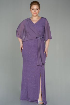 Long Lavender Plus Size Evening Dress ABU3418