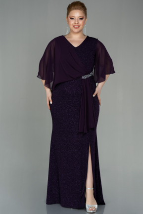 Long Purple Plus Size Evening Dress ABU2979