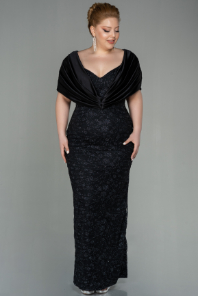 Long Black Plus Size Evening Dress ABU2685