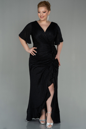 Long Black Plus Size Evening Dress ABU2867