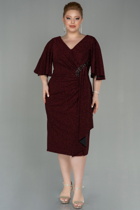 Midi Burgundy Oversized Evening Dress ABK1625
