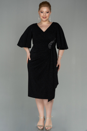 Midi Black Oversized Evening Dress ABK1625