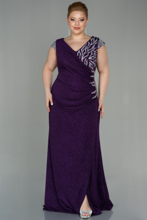 Long Purple Plus Size Evening Dress ABU2869