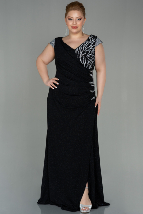 Long Black Plus Size Evening Dress ABU2869
