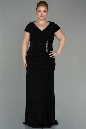 Long Black Plus Size Evening Dress ABU2870