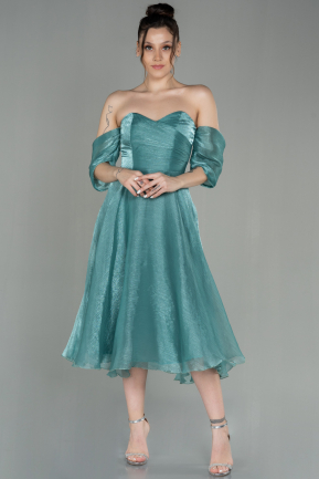 Midi Turquoise Evening Dress ABK1738