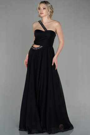 Long Black Chiffon Evening Dress ABU2887