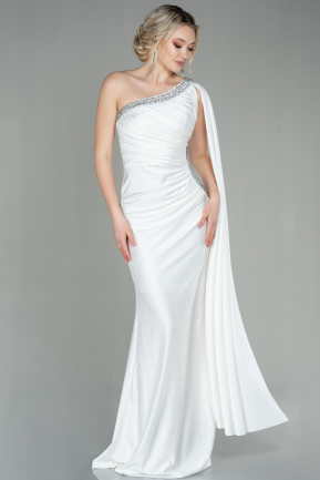 White Long Evening Dress ABU2663