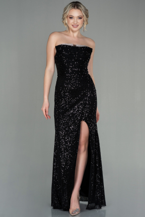 Long Black Scaly Evening Dress ABU2892